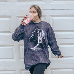 Vintage | The Mountain Tie Dye Horse Oversized T
